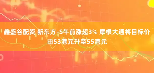 鑫盛谷配资 新东方-S午前涨超3% 摩根大通将目标价由53港元升至55港元